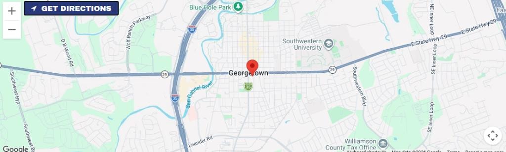 Map of Georgetown, Texas — click to get directions